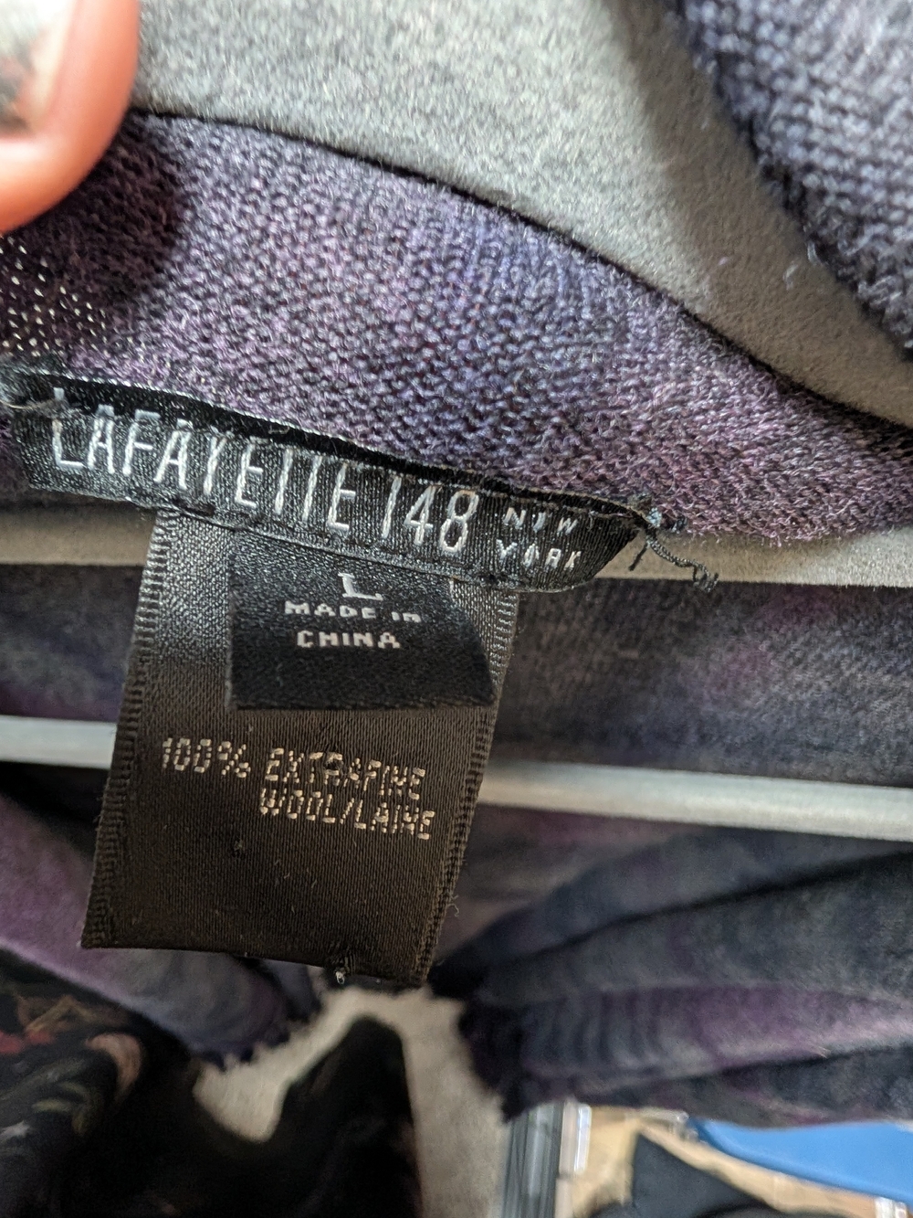 Lafayette 148 Extra Fine Wool Tie Dye Fringe Cardigan - Picture 5 of 6